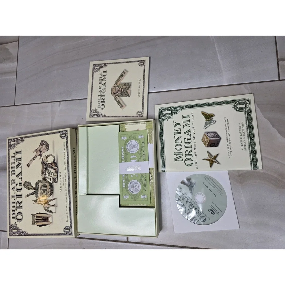 Dollar Bill Origami Kit Won Park 100 Practice Sheets & Money Origami DVD Book G3